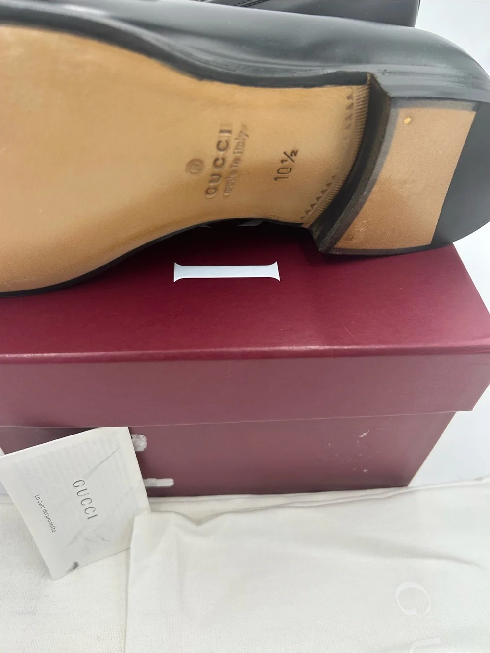 Men's Gucci horse bit leather loafer size 10.5 fits 11.5 US made in Italy